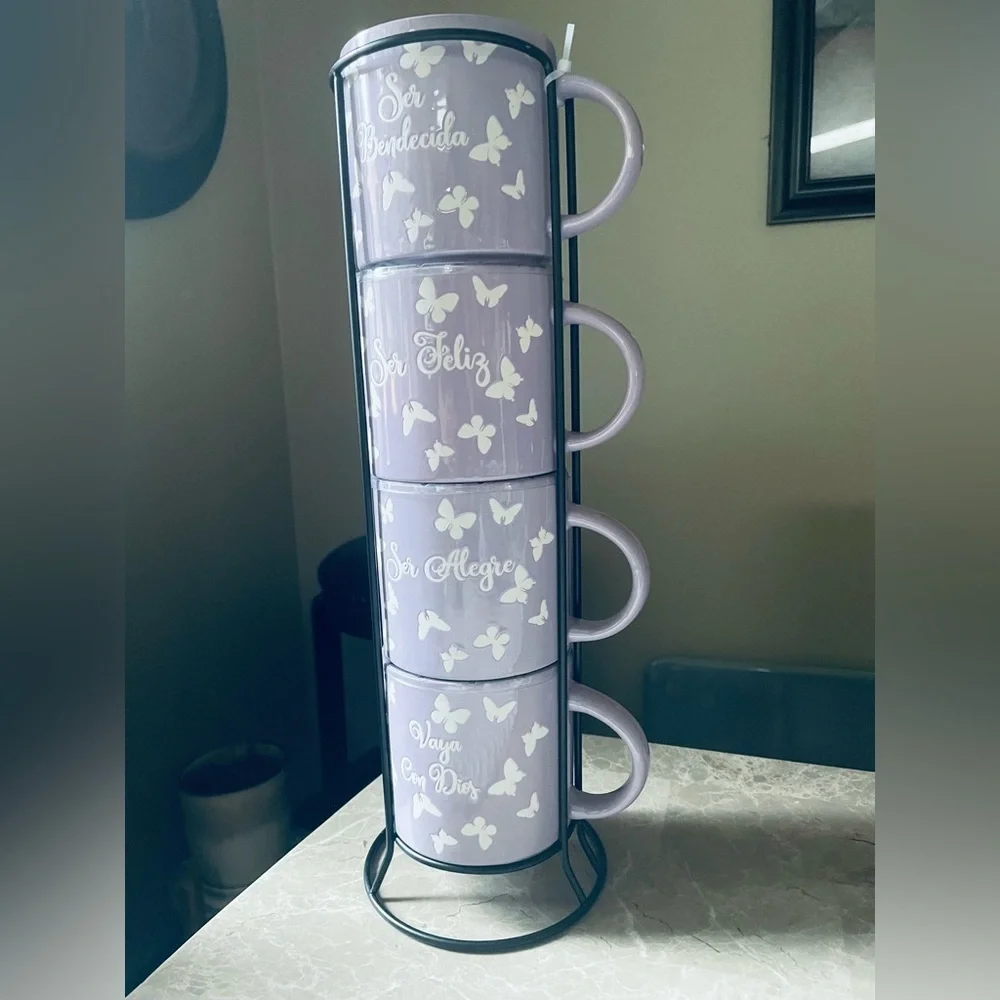 Signature Purple Stackable Mug Set - Picture 1 of 6